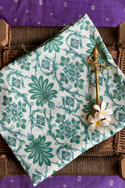 ORANATE SEA GREEN ON WHITE