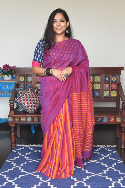 STRIPED ORANGE AND MAGENTA
