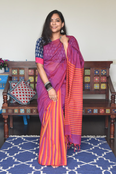 STRIPED ORANGE AND MAGENTA