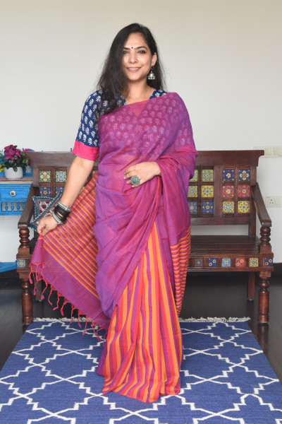 STRIPED ORANGE AND MAGENTA
