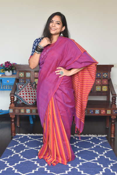 STRIPED ORANGE AND MAGENTA