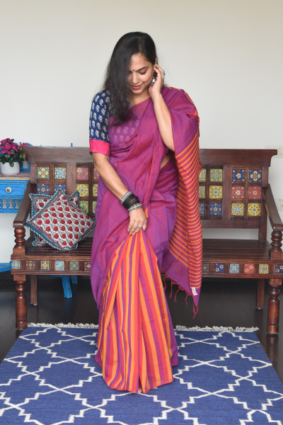 STRIPED ORANGE AND MAGENTA