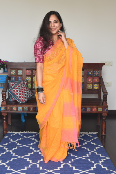SMALL CHECK MARIGOLD ORANGE