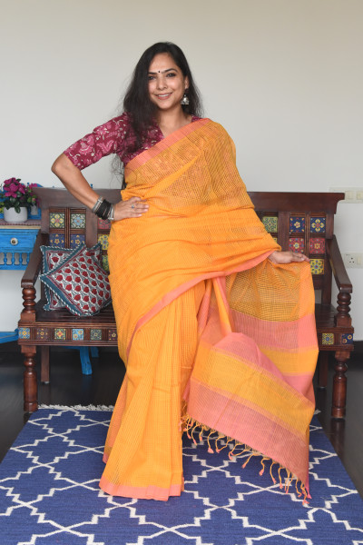 SMALL CHECK MARIGOLD ORANGE