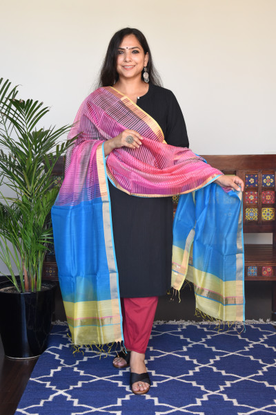 MULTI COLOR MAHESHWARI SILK