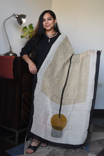 BIG DOT LINEN DUPATTA