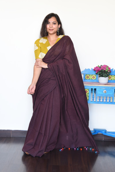 PLUMJAM COTTON SAREE