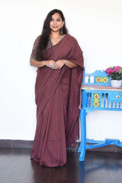 SOUR GRAPE COTTON SAREE