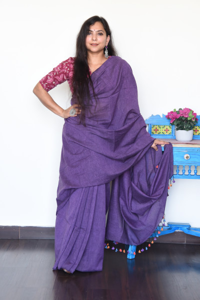 HAPPY IRIS COTTON SAREE