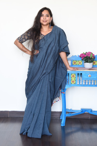 JAY BLUE COTTON SAREE