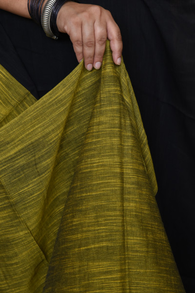 BLACK BENGAL COTTON SAREEE WITH GHICHA PALLA