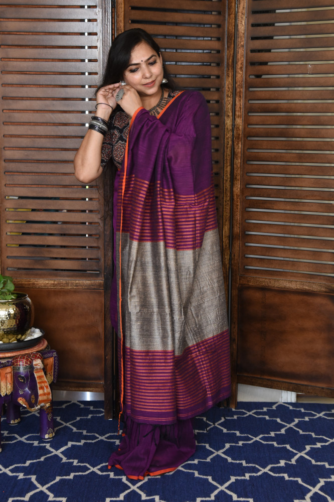 Image of JAMUNI BENGAL COTTON SAREEE WITH GHICHA PALLA