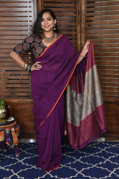 JAMUNI BENGAL COTTON SAREEE WITH GHICHA PALLA