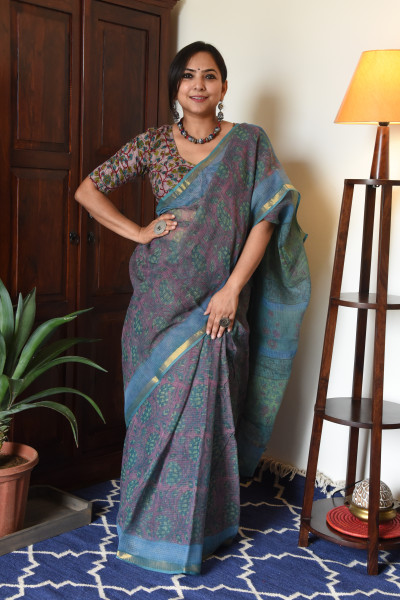 BLUE FALSAA VANASPATI KOTA SAREE