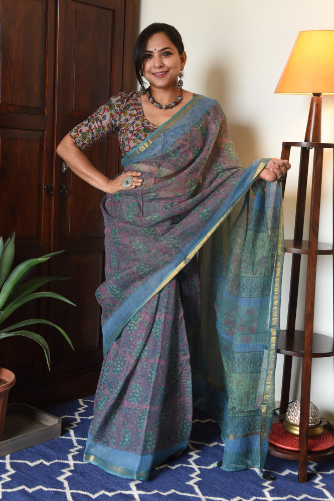 Image of BLUE FALSAA VANASPATI KOTA SAREE