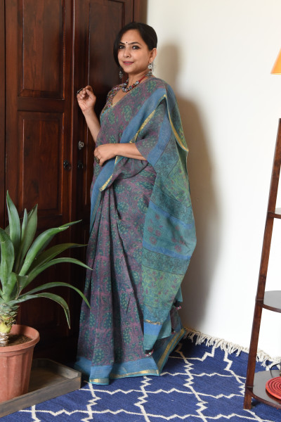 BLUE FALSAA VANASPATI KOTA SAREE