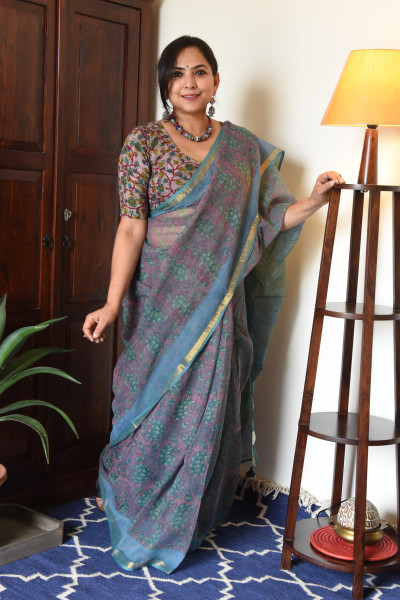 BLUE FALSAA VANASPATI KOTA SAREE