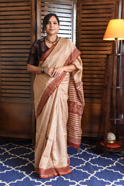 SMALL MOTIF COTTON SILK SAREE