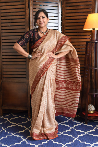 SMALL MOTIF COTTON SILK SAREE