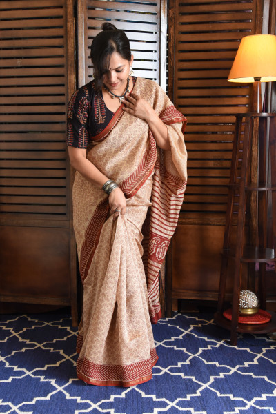 SMALL MOTIF COTTON SILK SAREE