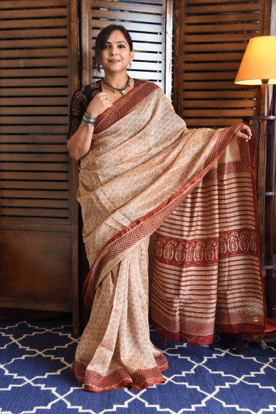 SMALL MOTIF COTTON SILK SAREE