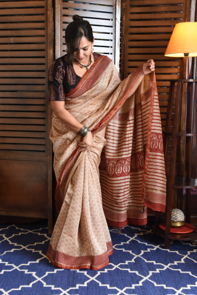 SMALL MOTIF COTTON SILK SAREE