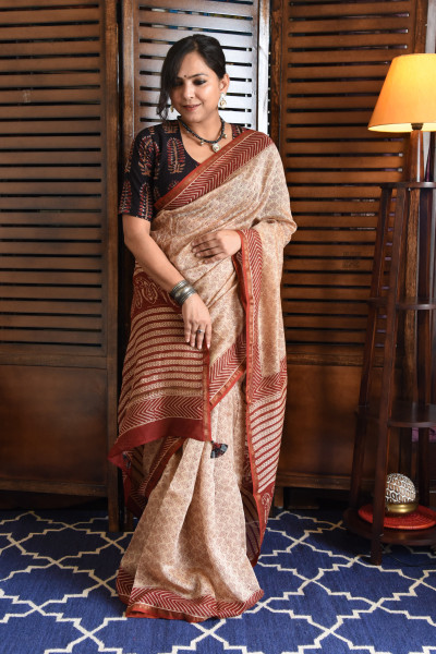 SMALL MOTIF COTTON SILK SAREE
