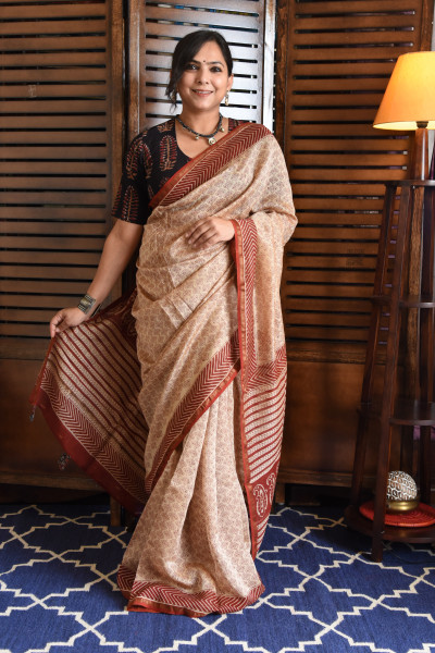 SMALL MOTIF COTTON SILK SAREE