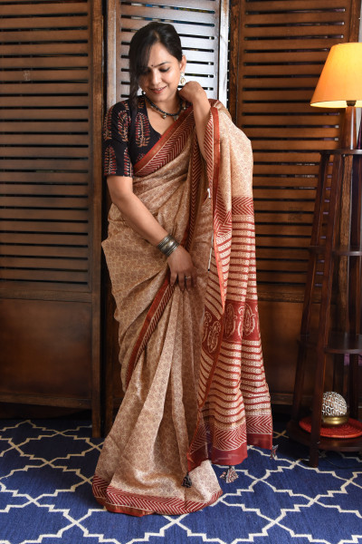 SMALL MOTIF COTTON SILK SAREE