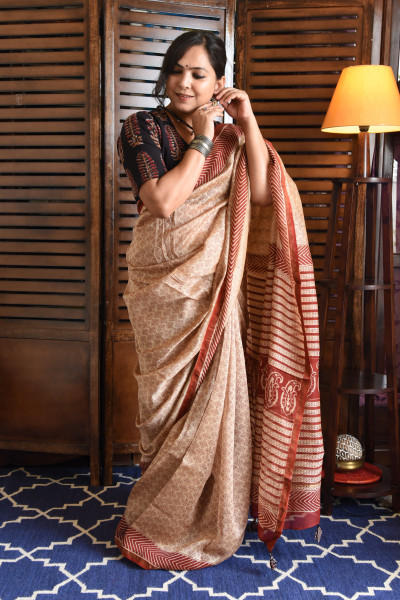 SMALL MOTIF COTTON SILK SAREE