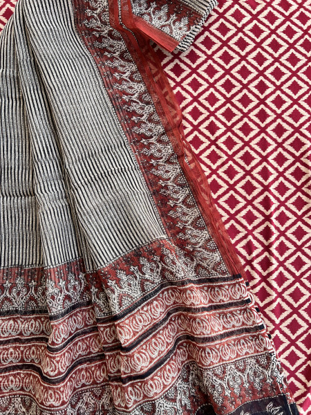 2 PIECE RED - MAROON DUPATTA SET