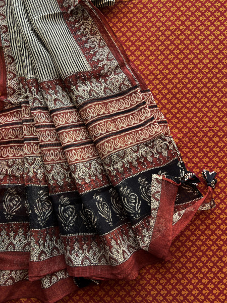 2 PIECE ORANGE - MAROON DUPATTA SET