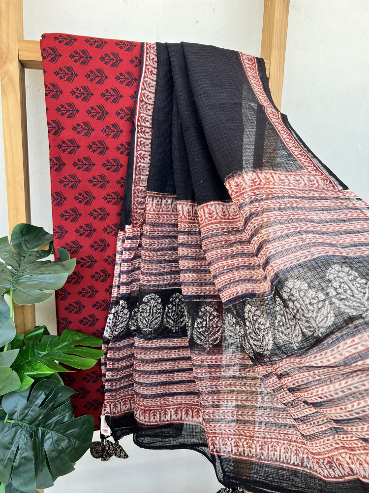 Image of 2 PIECE RED - BLACK DUPATTA SET