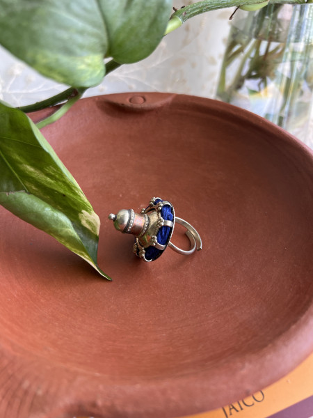 TRIBAL BLUE STATEMENT RING
