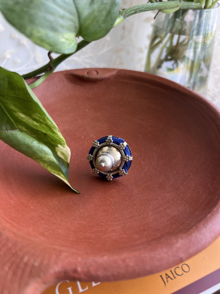 TRIBAL BLUE STATEMENT RING