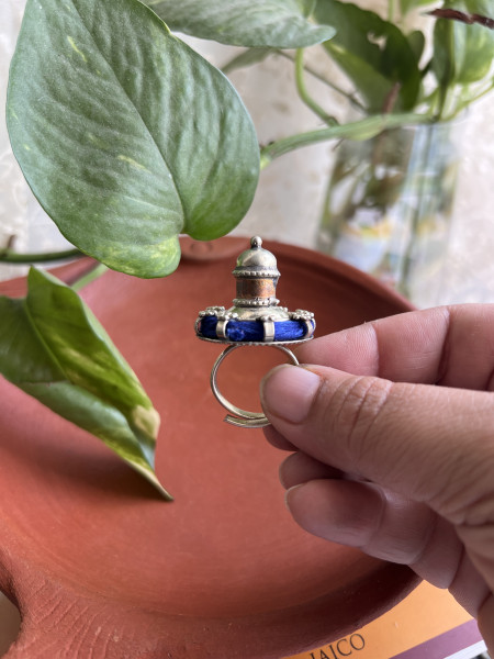TRIBAL BLUE STATEMENT RING