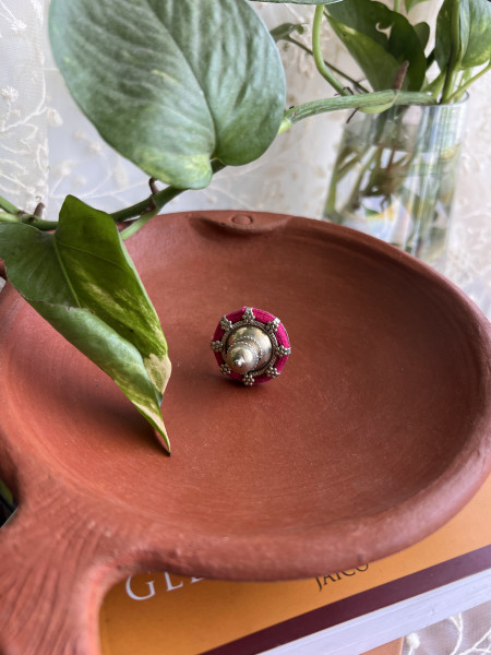 TRIBAL RANI PINK STATEMENT RING
