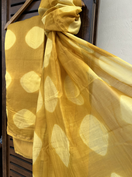 YELLOW COTTON SILK SUIT SET