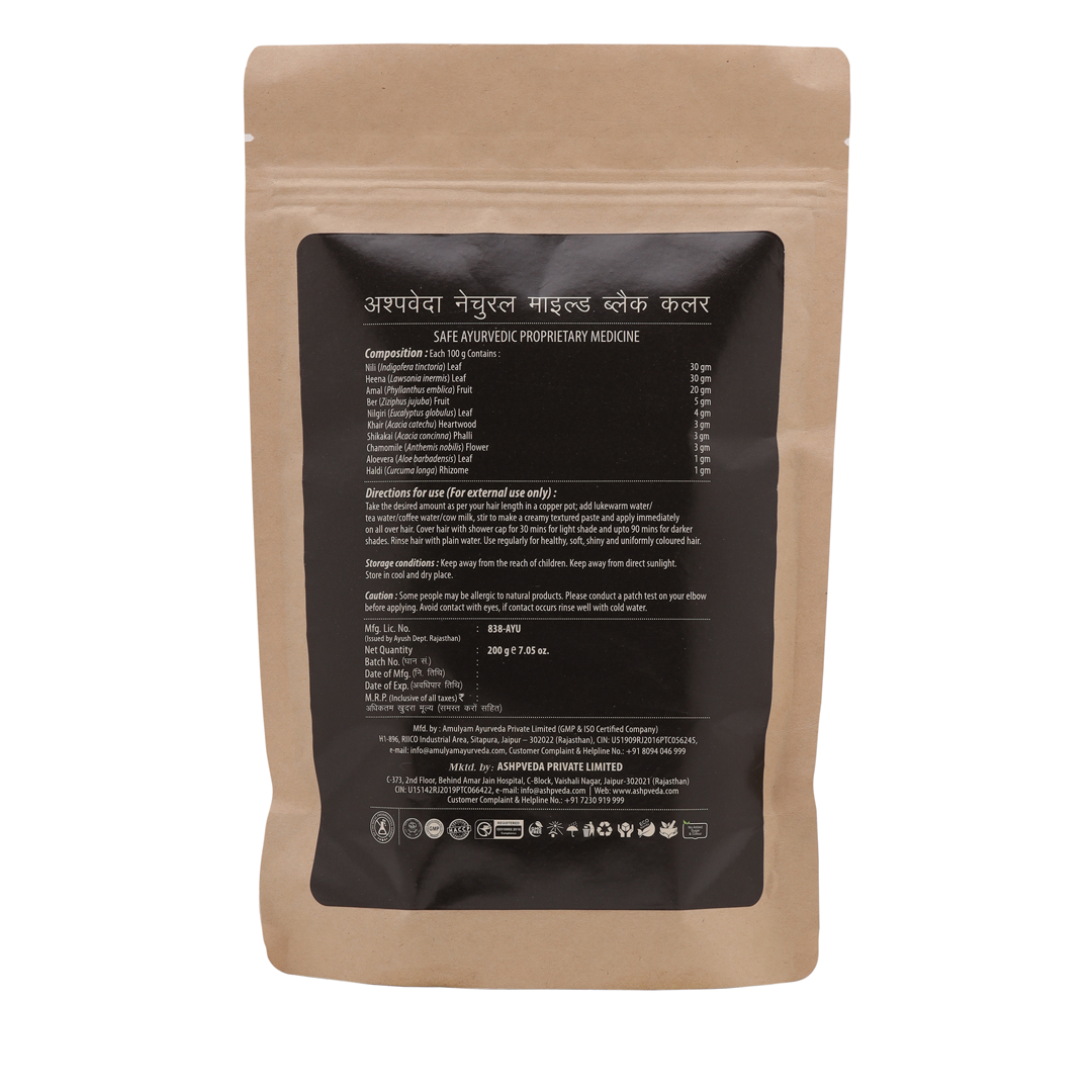 Ashpveda Natural mild Black hair colour