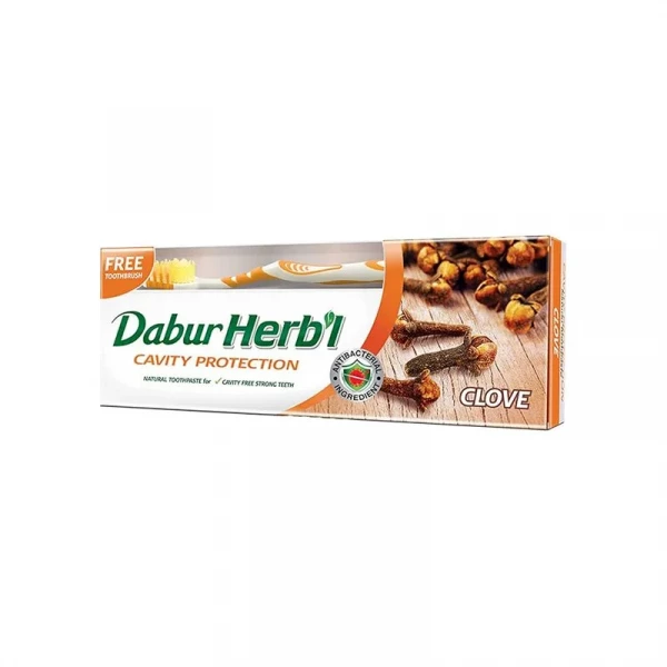 Image of DABUR HERBAL 140GM TPASTE CLOVE+TBRUSH