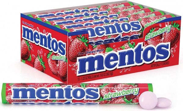 Image of MENTOS ROLL STRAWBERRY