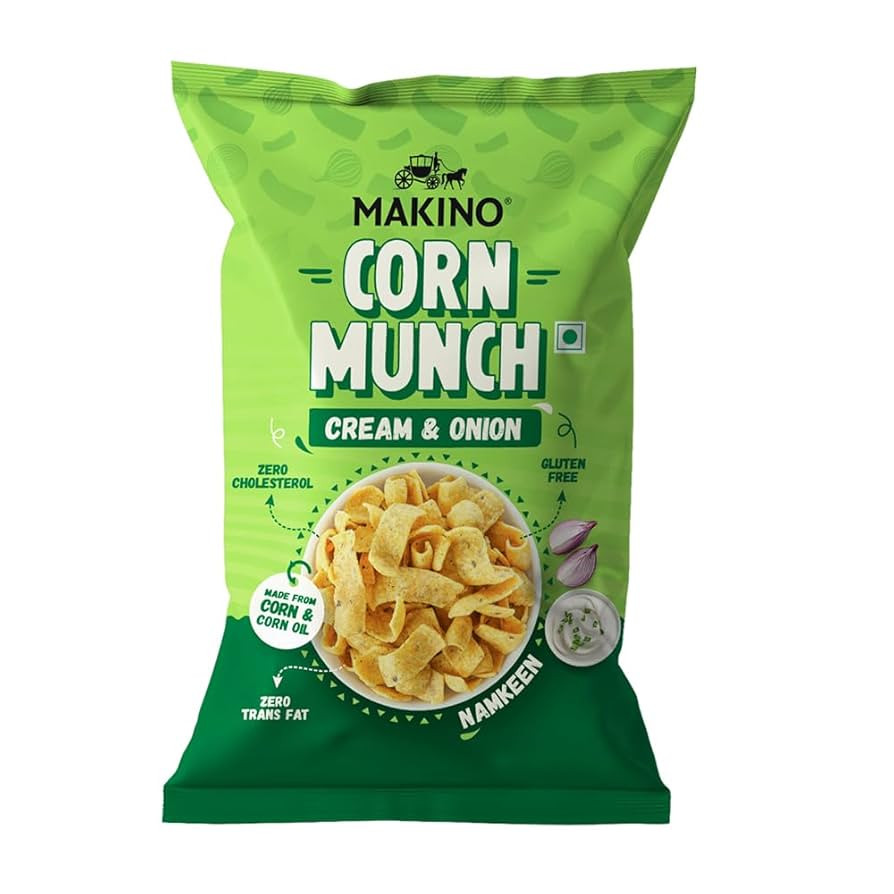 MAKINO CORN MUNCH CREAM & ONION 150GM