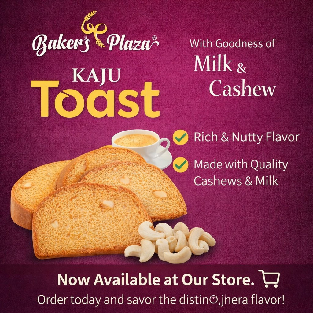 BAKERS PLAZA KAJU TOAST 250GM