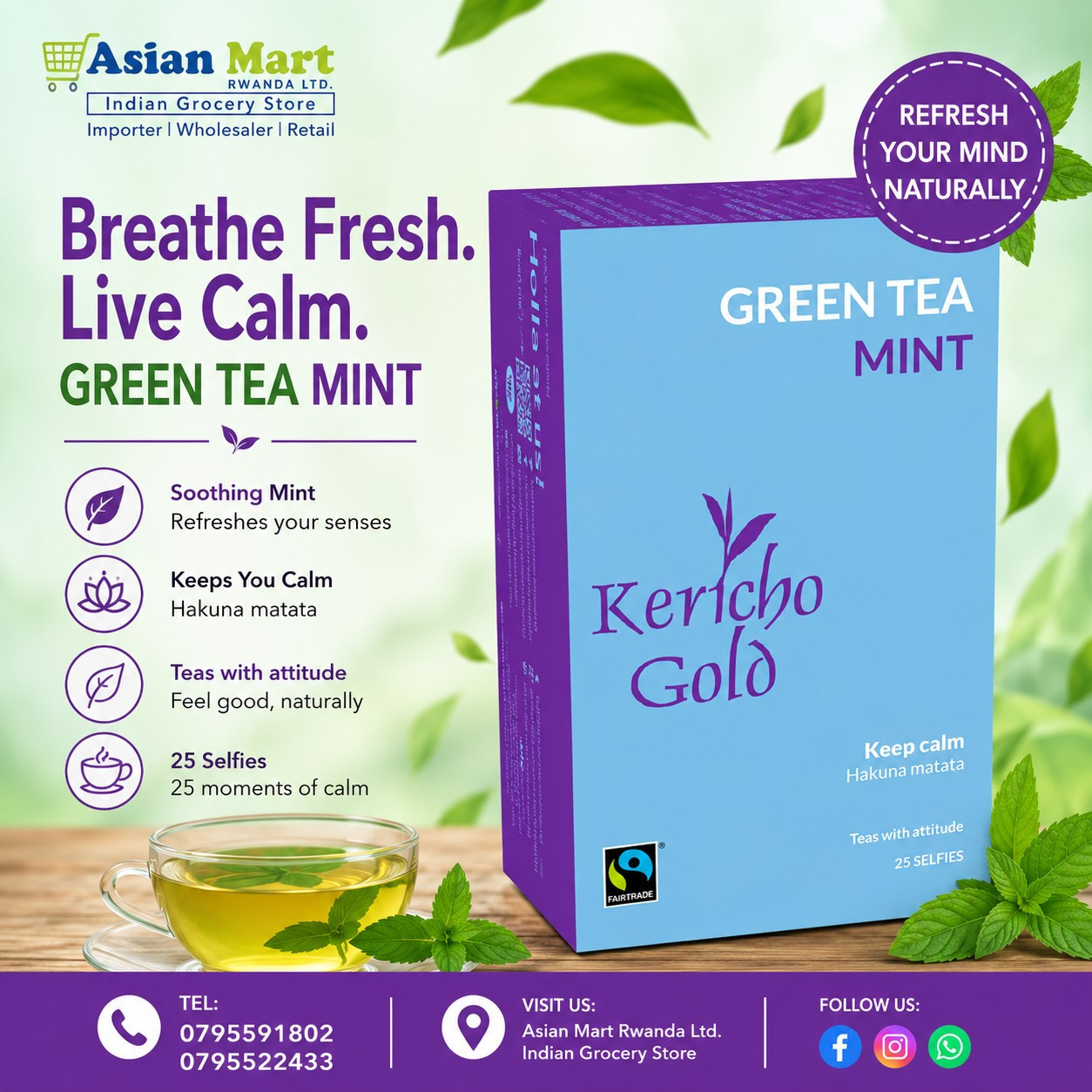 KERICHO GOLD MINT GREEN TEA  25 SELFIES