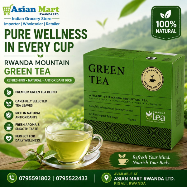 Image of RWANDA MOUNTAIN TEA (GREEN TEA) 100GM - 50 TEA BAG
