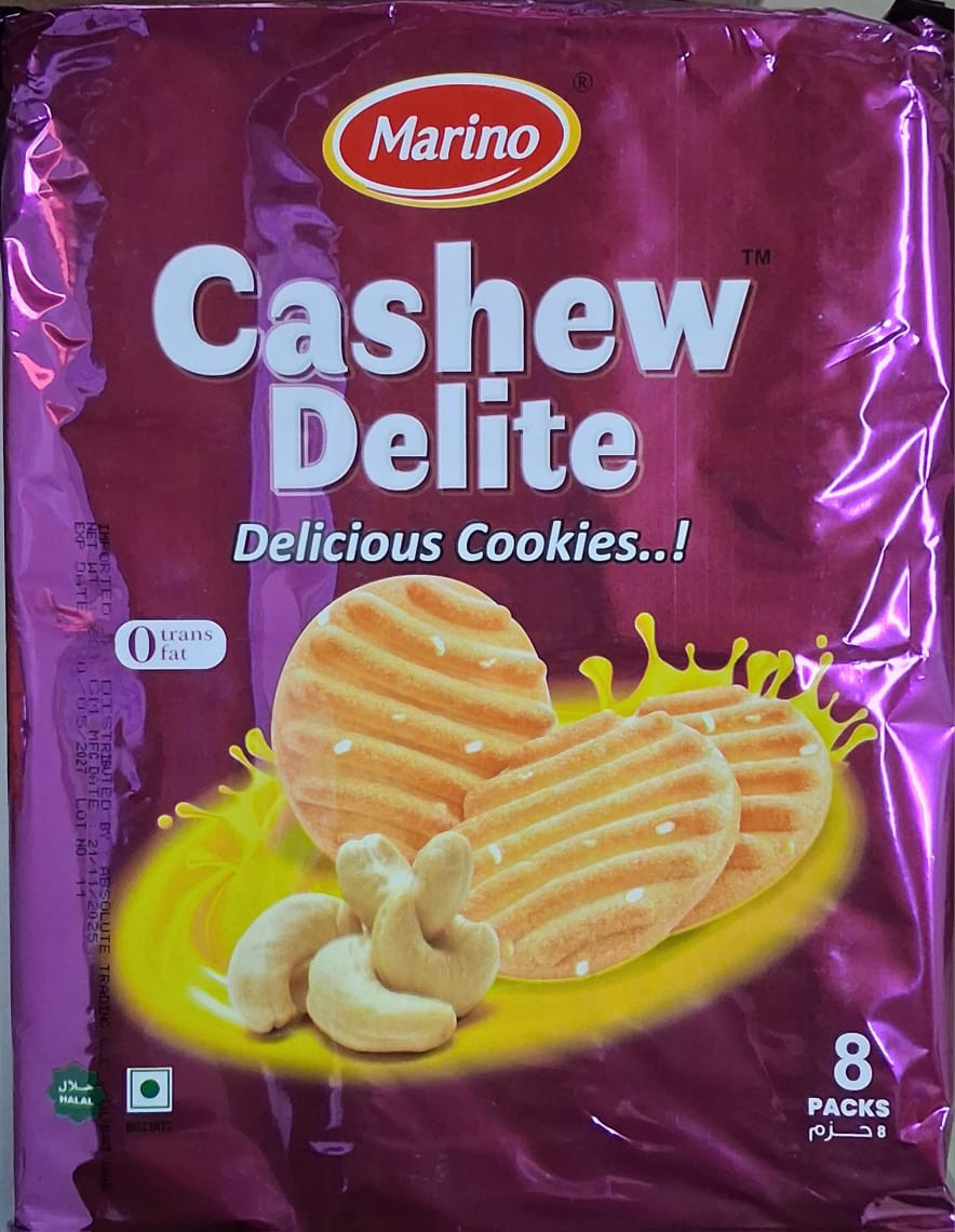 MARINO COOKIES –  FAMILY PACKS  - CASHEW DELIGHT 75GM*8PC