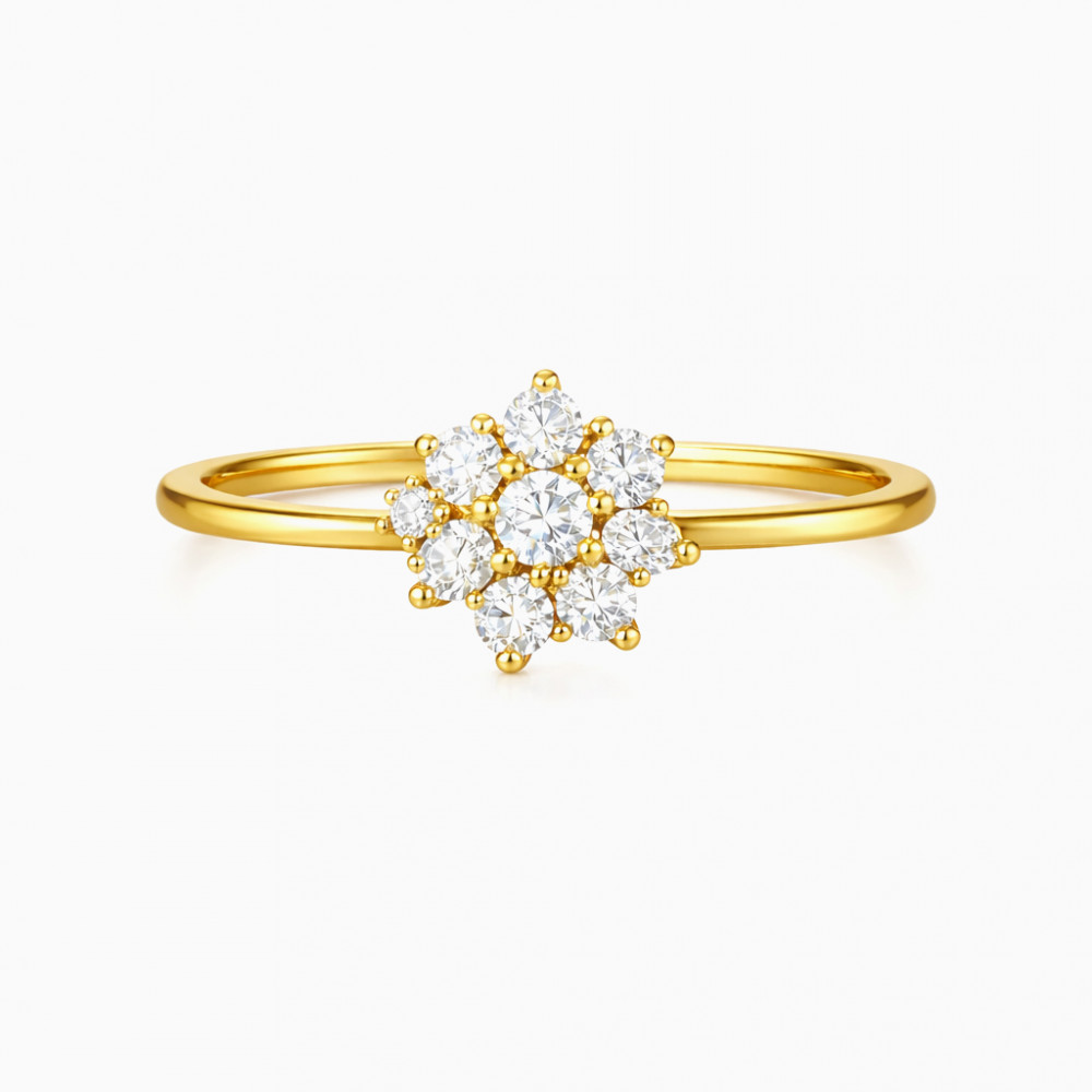 Carmine Blossom Diamond Floral Cluster Ring