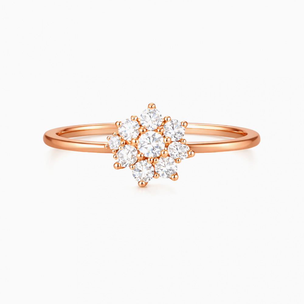 Image of Carmine Blossom Diamond Cluster Ring – Rose Gold