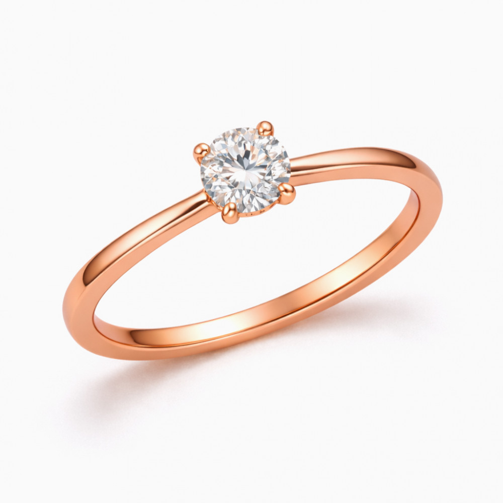 Image of Classic Brilliance Solitaire Diamond Ring in Rose Gold