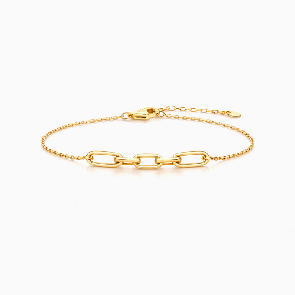 Minimalist Paperclip Link Gold Chain Bracelet